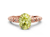 Rose gold Fancy Yellow Oval  Solitaire Floral Milgrain Engagement Ring_31