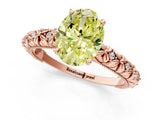 Rose gold Fancy Yellow Oval  Solitaire Floral Milgrain Engagement Ring_32