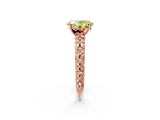 Rose gold Fancy Yellow Oval  Solitaire Floral Milgrain Engagement Ring_33