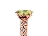 Rose gold Fancy Yellow Oval  Solitaire Floral Milgrain Engagement Ring_36