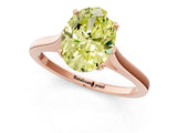 Rose gold Fancy Yellow Oval  Solitaire Heart Prong Engagement Ring with Tapered Band_56