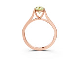 Rose gold Fancy Yellow Oval  Solitaire Heart Prong Engagement Ring with Tapered Band_58