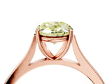 Rose gold Fancy Yellow Oval  Solitaire Heart Prong Engagement Ring with Tapered Band_59