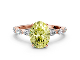 Rose gold Fancy Yellow Oval  Solitaire Marquise Side Stone Prong Setting Ring_61