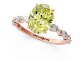 Rose gold Fancy Yellow Oval  Solitaire Marquise Side Stone Prong Setting Ring_62