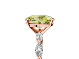 Rose gold Fancy Yellow Oval  Solitaire Marquise Side Stone Prong Setting Ring_66