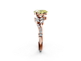 Rose gold Fancy Yellow Oval  Solitaire Marquise Twist Band with Six-Prong Setting_66