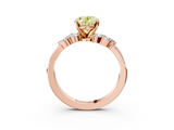 Rose gold Fancy Yellow Oval  Solitaire Marquise Twist Band with Six-Prong Setting_67
