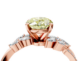 Rose gold Fancy Yellow Oval  Solitaire Marquise Twist Band with Six-Prong Setting_68
