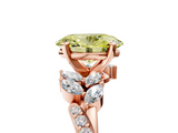 Rose gold Fancy Yellow Oval  Solitaire Marquise Twist Band with Six-Prong Setting_69