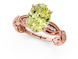 Rose gold Fancy Yellow Oval  Solitaire Milgrain Diamond Engagement Ring with Bezel and Marquise Band_144