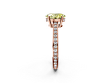 Rose gold Fancy Yellow Oval  Solitaire Pavé Band Prong Setting Ring_22