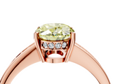 Rose gold Fancy Yellow Oval  Solitaire Pavé Band Prong Setting Ring_24
