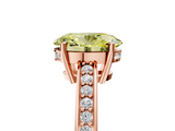 Rose gold Fancy Yellow Oval  Solitaire Pavé Band Prong Setting Ring_25