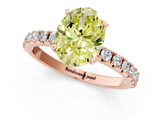 Rose gold Fancy Yellow Oval  Solitaire Pavé Band with Four-Prong Setting_156