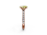 Rose gold Fancy Yellow Oval  Solitaire Pavé Band with Four-Prong Setting_157
