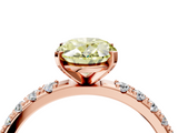 Rose gold Fancy Yellow Oval  Solitaire Pavé Band with Four-Prong Setting_159