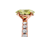 Rose gold Fancy Yellow Oval  Solitaire Pavé Band with Four-Prong Setting_160