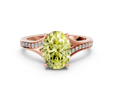 Rose gold Fancy Yellow Oval  Solitaire Pavé Band with Four-Prong Setting_28