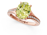 Rose gold Fancy Yellow Oval  Solitaire Pavé Band with Four-Prong Setting_29