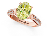 Rose gold Fancy Yellow Oval  Solitaire Pavé Diamond Engagement Ring with Four-Prong Setting_140