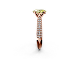 Rose gold Fancy Yellow Oval  Solitaire Pavé Diamond Engagement Ring with Four-Prong Setting_141