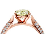 Rose gold Fancy Yellow Oval  Solitaire Pavé Diamond Engagement Ring with Four-Prong Setting_143