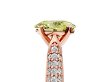 Rose gold Fancy Yellow Oval  Solitaire Pavé Diamond Engagement Ring with Four-Prong Setting_144
