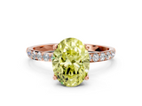 Rose gold Fancy Yellow Oval  Solitaire Pavé Diamond Engagement Ring with Four-Prong Setting_38