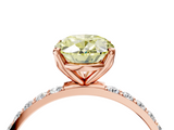 Rose gold Fancy Yellow Oval  Solitaire Pavé Diamond Engagement Ring with Four-Prong Setting_42