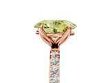 Rose gold Fancy Yellow Oval  Solitaire Pavé Diamond Engagement Ring with Four-Prong Setting_43