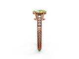 Rose gold Fancy Yellow Oval  Solitaire Pavé Diamond Milgrain Engagement Ring with Four-Prong Setting_5