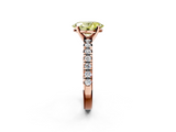 Rose gold Fancy Yellow Oval  Solitaire Pave Diamond Engagement Ring with Four-Prong Setting_356