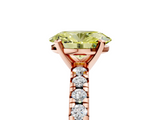 Rose gold Fancy Yellow Oval  Solitaire Pave Diamond Engagement Ring with Four-Prong Setting_359