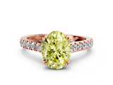Rose gold Fancy Yellow Oval  Solitaire Pave Diamond Engagement Ring with Prong Setting_20
