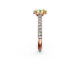 Rose gold Fancy Yellow Oval  Solitaire Pave Diamond Engagement Ring with Prong Setting_22