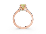 Rose gold Fancy Yellow Oval  Solitaire Pave Diamond Engagement Ring with Prong Setting_23