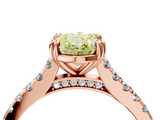 Rose gold Fancy Yellow Oval  Solitaire Pave Diamond Engagement Ring with Prong Setting_24