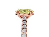 Rose gold Fancy Yellow Oval  Solitaire Pave Diamond Engagement Ring with Prong Setting_25