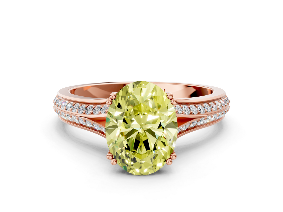 Rose gold Fancy Yellow Oval  Solitaire Pave Split Shank Engagement Ring with Six-Prong Setting_37