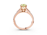 Rose gold Fancy Yellow Oval  Solitaire Pave Split Shank Engagement Ring with Six-Prong Setting_40
