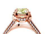 Rose gold Fancy Yellow Oval  Solitaire Pave Split Shank Ring with Four-Prong Setting_114