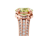 Rose gold Fancy Yellow Oval  Solitaire Pave Split Shank Ring with Four-Prong Setting_115