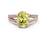 Rose gold Fancy Yellow Oval  Solitaire Split Shank Pavé Diamond Engagement Ring_386