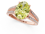 Rose gold Fancy Yellow Oval  Solitaire Split Shank Pavé Diamond Engagement Ring_387
