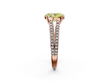 Rose gold Fancy Yellow Oval  Solitaire Split Shank Pavé Diamond Engagement Ring_388