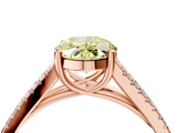Rose gold Fancy Yellow Oval  Solitaire Split Shank Pavé Diamond Engagement Ring_390