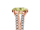 Rose gold Fancy Yellow Oval  Solitaire Split Shank Pavé Diamond Engagement Ring_391