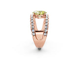 Rose gold Fancy Yellow Oval  Solitaire Split Shank Pave Diamond Ring_46