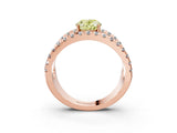 Rose gold Fancy Yellow Oval  Solitaire Split Shank Pave Diamond Ring_47